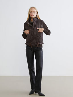 Dik Yaka Kapitone Oversize Kad?n ?i?me Yelek