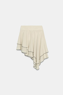 FALDA ASIM?TRICA VOLANTES ZW COLLECTION / Beige / Verde - Zara фото 7
