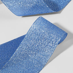 Лента парчовая, 40 мм, 23 1 м, цвет синий №037 - Арт узор фото 4