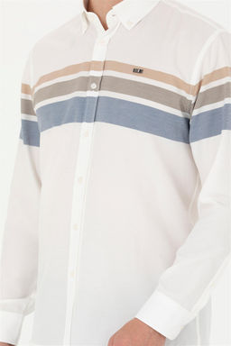 U. S. Polo Assn / Мужская кремовая рубашка с длинным рукавом - U.s. polo assn фото 6