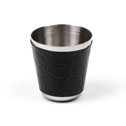 Подарочный набор 6 в 1 «Дубль», фляжка 270 мл, 4 рюмки, воронка, нержавеющая сталь, экокожа, чёрный, красный