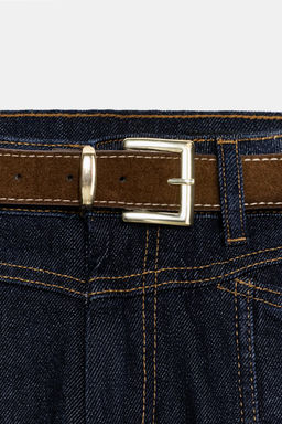 Z1975 STRAIGHT SLIM MID-WAIST BELTED JEANS - Zara фото 9