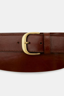100% LEATHER WAIST BELT WITH BUCKLE - Zara фото 4