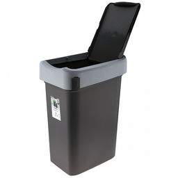 Ведро для мусора с плавающей крышкой пластмассовое SMART BIN 50л, с креплением для мусорных пакетов, серый Econova (Россия) - Домашняя мода фото 2