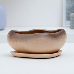 Горшок Бонсай малый для кактусов и суккулентов, бежевый, 17х14х8см - Хорошие сувениры фото 2