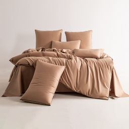 Комплект постельного белья Однотонный Сатин Элитный на резинке OCER015 180*200*30;160*200*30;140*200*30 Евро 4 Наволочки