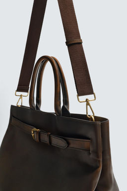 BOLSO DE MANO PIEL / Marr?n - Zara фото 7