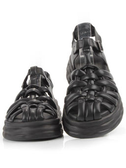 08-PEAG48-1 BLACK Босоножки женские (натуральная кожа)