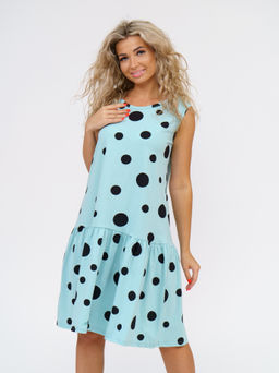 914 Сарафан "Горох/дымчато-голубой"