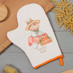 Варежка-прихватка Этель Кролики 20х28см,саржа, 100% х/л, ватин 250г/м2  фото 5