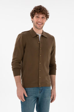 Мужской хаки базовый трикотаж кардиган Неожиданная скидка в корзине - U.s. polo assn фото 8