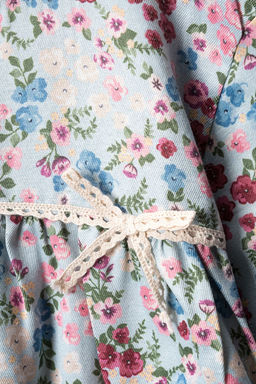 Cok Renkli Pamuklu K?z Cocuk Cicek Desenli Bayraml?k Dokuma Elbise TKDAW25EL00027 - Trendyolmilla фото 2