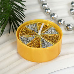 Свеча 8 штук набор Мозаика / A-8512 /уп 96/192/глиттер