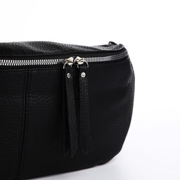 Сумка женская кросс-боди на молнии, 34×11×17 см, чёрная