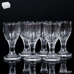 Рюмка 6 штук 10 мл фактурная / 9638 /уп 48/ Минзурка - Галеонтрейд фото 3