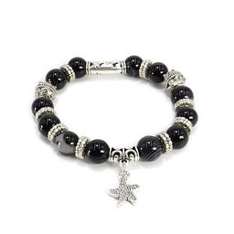 Браслет Пандора Черный агат чистота и ясность человеческой души d-10мм