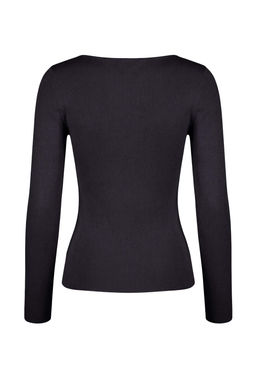 Siyah Yumusak Dokulu Kay?k Yaka Triko Kazak TWOAW26KZ00293 - Trendyolmilla фото 11