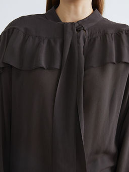 Fular Yaka F?rf?rl? Oversize Bluz