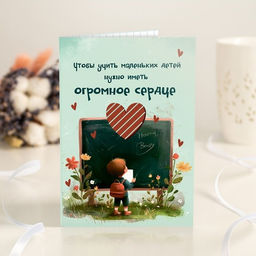 Открытка 4 шоколадки "Чтобы учить маленьких детей нужно иметь огромное сердце"