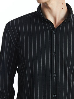 Slim Fit Uzun Kollu ?izgili Erkek G?mlek