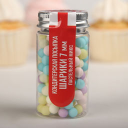 Кондитерская посыпка Шарики, пастельный микс, 7мм, 50 г - Simaland фото 2