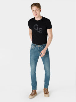 044 Karl Regular Fit Прямые темно-синие мужские джинсовые брюки с низкой талией Cl1065273