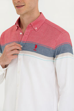 U. S. Polo Assn / Мужская белая рубашка с длинным рукавом - U.s. polo assn фото 7