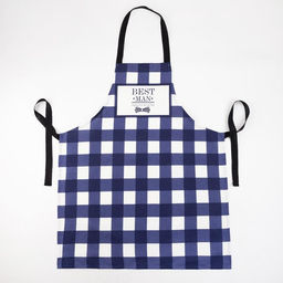 Фартук Доляна Best man, синий, в клетку, 70?60 см, хлопок 100%, рогожка 160 г/м?
