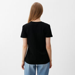 Футболка женская, цвет черный, размер 48