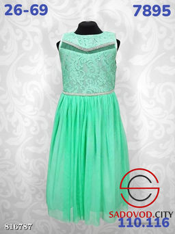 Платье для девочки с кружевным верхом и пышной юбкой из фатина