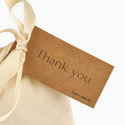 Цена за 5 шт. Мешочек подарочный из хлопка Спасибо, 10 х 12 см +/- 1.5 см - Дарите счастье фото 3