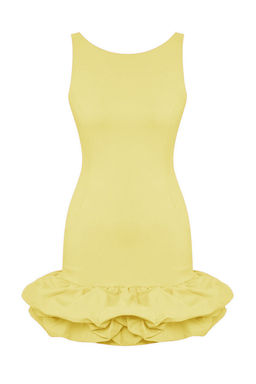 TRENDYOLMILLA Siyah Balon Etek Detayl? Ici Sort Astarl? Dokuma K?sa Elbise TPRSS25EL00059  фото 26