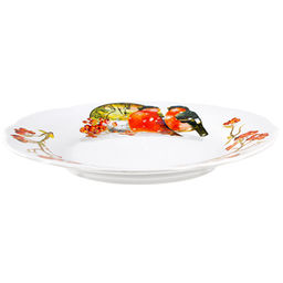 Тарелка мелкая фарфоровая Снегири д200мм, h25мм, вырезной край (Россия) - Домашняя мода фото 2