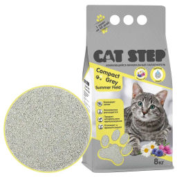 Наполнитель комкующийся минеральный CAT STEP Compact Grey Summer Field, 4 кг  фото 2