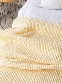 Покрывало вафельное 200x220 молочный 100% Хлопок - Denastia фото 7