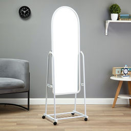 Зеркало напольное Basic, на колёсиках, 44×160 см, белое
