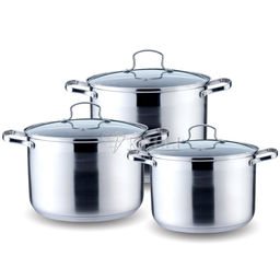 Набор посуды нерж. "Kelli" 6 пр со стекл. крышками, арт. KL-4217