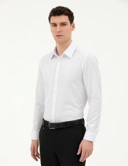 Рубашка Pierre Cardin Slim Fit белая с длинным рукавом