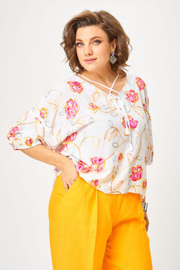 Блуза ANDINA CITY 5036-25 белый - Michel chic фото 7