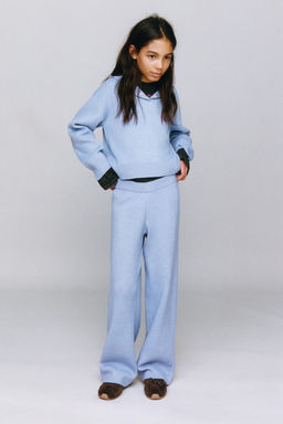 WIDE-LEG KNIT TROUSERS - Zara фото 6