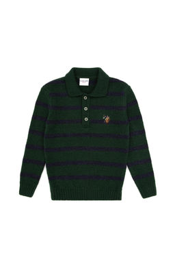 Erkek _ocuk Ye_il Polo Yaka Kazak