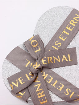 Набор подарочных коробок сердце 3 в 1, серебро с бантом Любовь вечна, 22?20?9; 18.5?17?7.5; 16?14?6 см