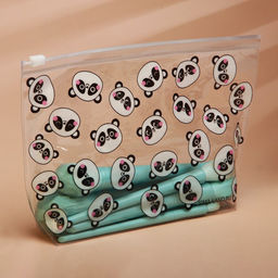 Цена за 2 шт. Косметичка из прозрачного PVC 21×2×14 см «Панда»