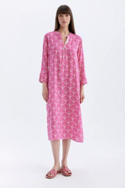 Fall in Love Regular Fit Desenli Plaj Elbisesi