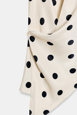 TOP SATINADO HALTER LUNARES / Blanco / Negro - Zara фото 7