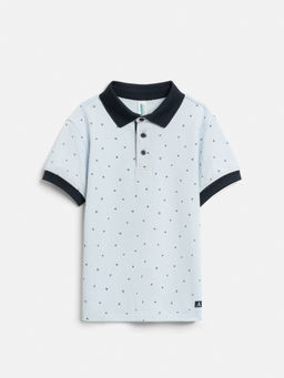 ACOOLA / Сорочка-поло верхняя для мальчиков Fakir синий принт  фото 3