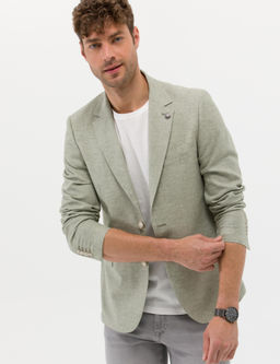 A__k Ye_il Ekstra Slim Fit Keten Kar___ml_ Blazer Ceket