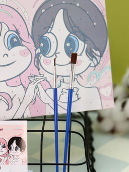 Картина по номерам на подрамнике Draw Me! Two girlfriends, (20*20 см)