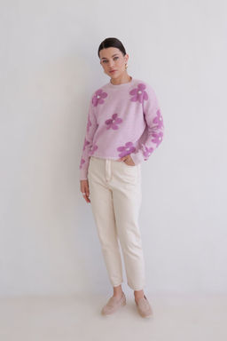 Martichelli Джемпер лавандовый с цветами  фото 11