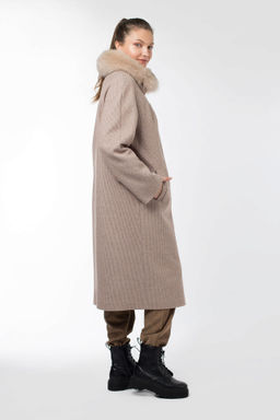 Мех натуральный (песец) Пальто утепленное Холлофайбер 300 - El podio фото 3